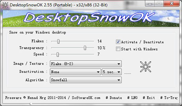 DesktopSnowOK 2.55 ɫ